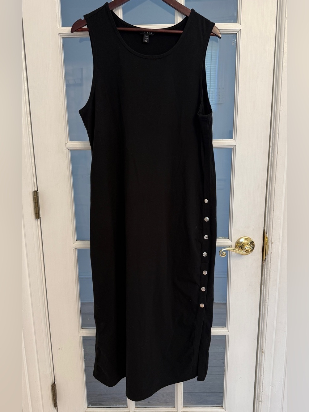 TRIBAL Women's Black Sleeveless Button Detail Maxi Dress Size XL